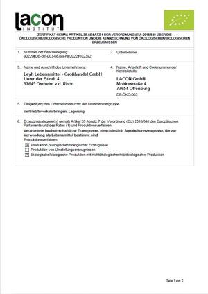 Bio Zertifikat 2022