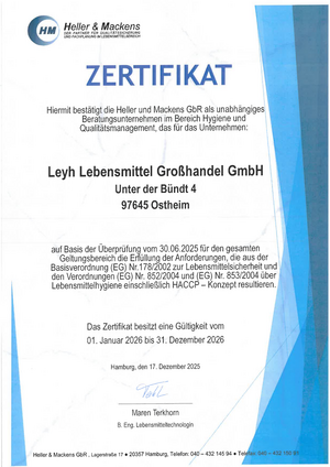 HACCP Zertifikat